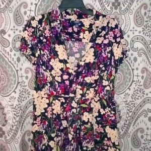 Chaps petite large floral summer dress